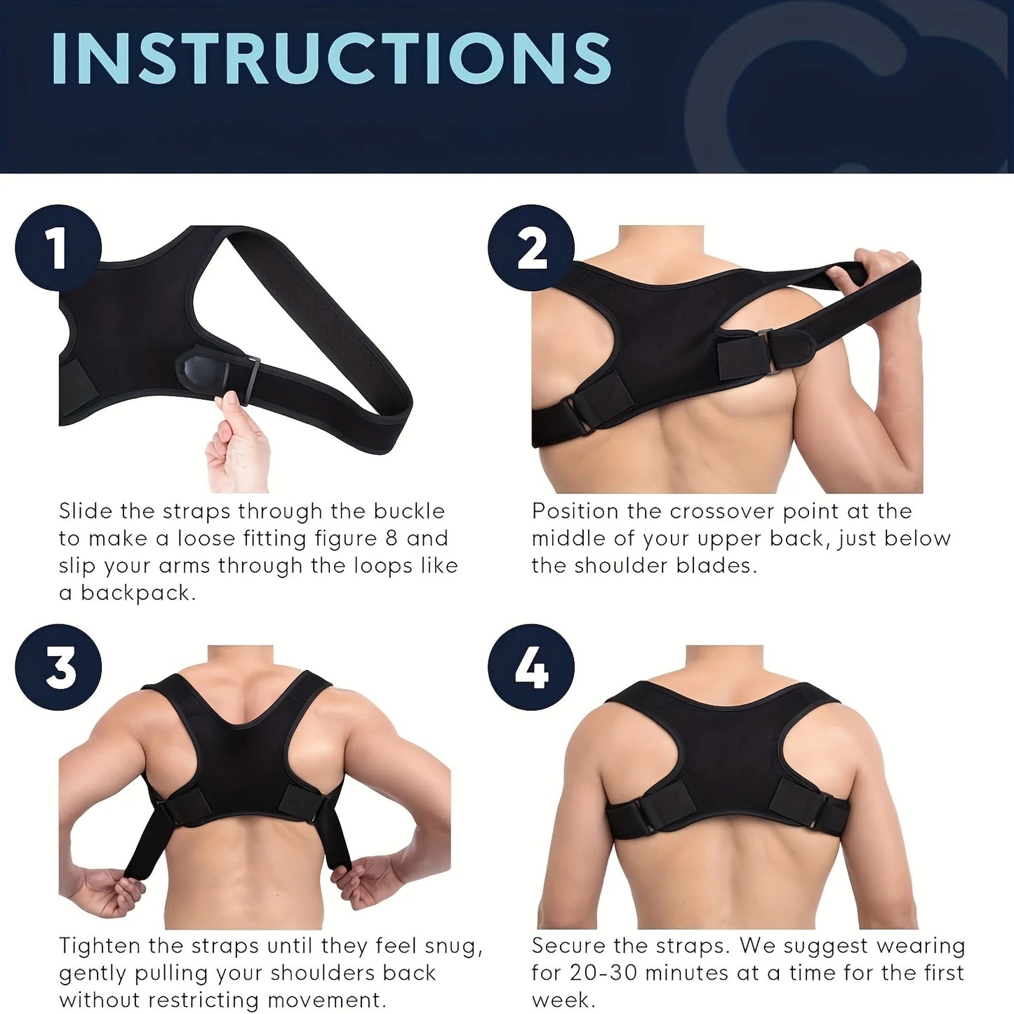 Adjustable Posture Corrector Back Support Belt- Breathable, Non-Slip, Ergonomic Support for Improved Posture, Suitable for Sitti