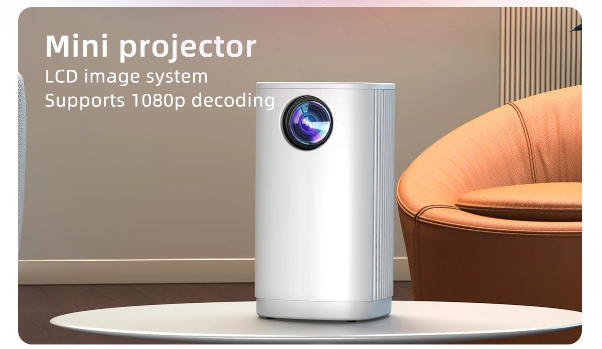 Smart Projector WIFI Mini Portable Home Theater Mobile Phone Same Screen Projector Support 4K LED Home Video Projector &Speaker