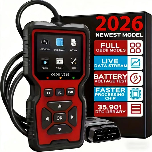 V519 Professional Obd2 Scanner - Usb-Powered Automotive Diagnostic Tool with Real-Time Data Stream, Full-Featured Obd Ii Testing (I/M Ready, Bod2/Eobd), Clears Engine Fault Lights, Reads/Erases Codes for Most Vehicles, Automo