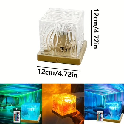 Aurora Light Ocean Wave Projector 16Color RGB Auto Rotate Ambient Light Remote Home Room Deco Night Light Birthday Gift for Kids