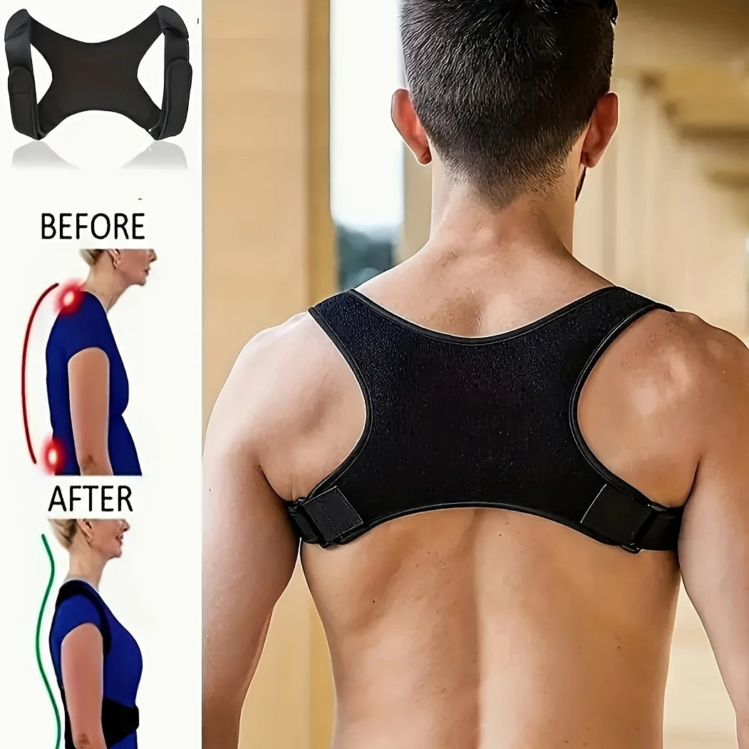 Adjustable Posture Corrector Back Support Belt- Breathable, Non-Slip, Ergonomic Support for Improved Posture, Suitable for Sitti