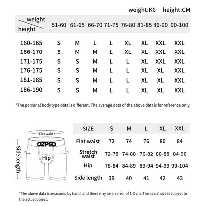 ETHIKA 6Pcs Men Underwear Boxers Breathable Man Swimming Underpants Plus Size Print Mens Panties Trunks Sexy Men's Boxershorts