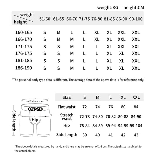 ETHIKA 6Pcs Men Underwear Boxers Breathable Man Swimming Underpants Plus Size Print Mens Panties Trunks Sexy Men's Boxershorts